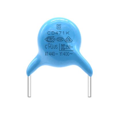 중국 UL Certified 250VAC Y1 Safety471K/400V Capacitor 2A-20A Rated Current -40℃~85℃ Operating Temperature 판매용