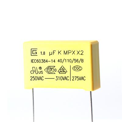 China 185K 125VAC X2 Safety Capacitor 1.8 Uf Good Properties In Damp Environment​ for sale