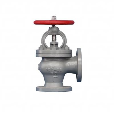 China Cast steel Angle flanged globe valve  JIS  ANSI    DIN   5K  10K  16K for sale