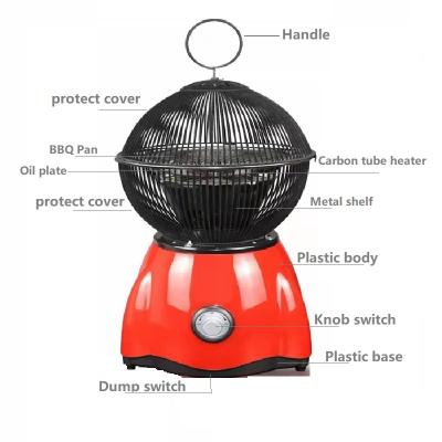 China Outdoor Electric BBQ Function Winter Room Heater And Mushroom Shape Heater With 1400w for sale