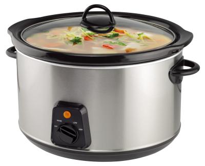 China Household Hot Sales 5.6L Electric Stainless Steel Slow Cooker With Nonstick Pot for sale