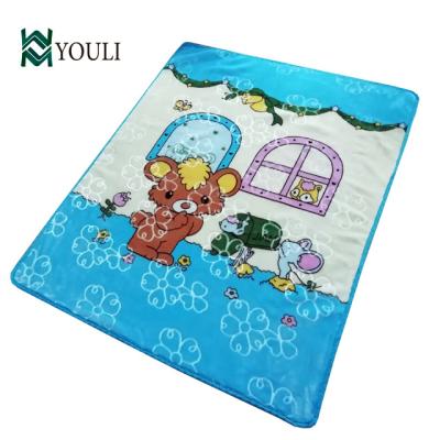 China Anti-pilling Flower And Cartoon Baby Blanket Plush Super Soft Quality for sale