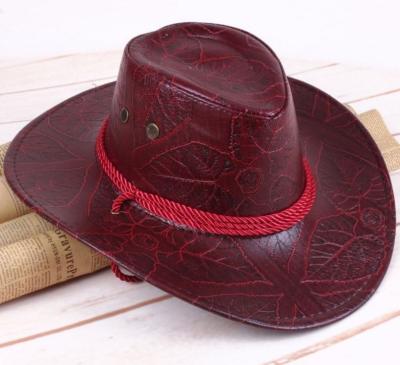 China Wholesale Genuine Leather Picture Fashion Hats Western Hat , Special Color PU Style Cowboy Hats for sale