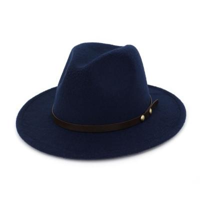 China Image Fashion Wide Brim Fedora Hat For Men Wholesale Multicolor Felt Hats Cheap for sale