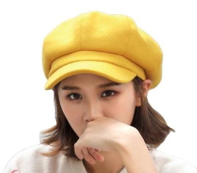 China Wholesale Newsboy 8 Panels Hats French Character Artist Fashion Design Felt Beret Painter Hat For Women for sale