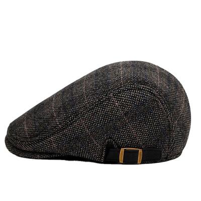 China Character Winter Autumn Warm Thick Tweed Scally Flat Hats Houndstooth Mens Newsboy Ivy Hat Hats for sale