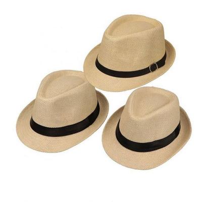 China Eco-friendly Unisex Fashion Cheap Promotional Trilby Straw Hat, Paper /Child /Adults Borsalino for sale