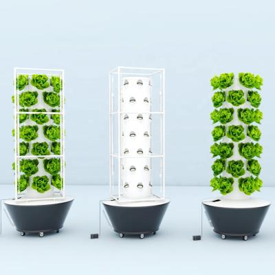 China Eco-friendly Lyine Garden Strawberry Hydroponic Vertical Aeroponic Tower with Lights for sale