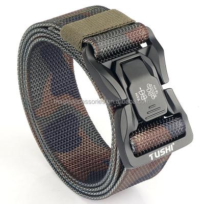 China Army Green Combat Webbing Nylon Belt For Men OEM Logo Buckle Outdoor Color for sale