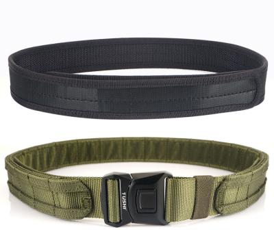 China Outdoor 3.8cm Camouflage No Hole Men's Combat Training Webbing Belt Unique Design for sale