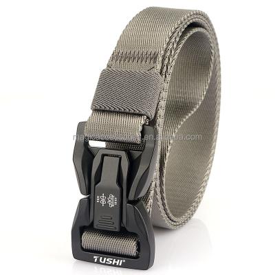 China Custom Adjustable Nylon Tactical Webbing Quick Release Alpha Logo Webbing Knitting Belt for sale