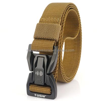 China Aluminum Alloy Multi Buckle Quick Release Color Style Webbing Heavy Duty Tactical Belt for sale