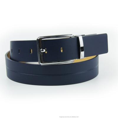 China Metal Leather Belt Connection With Metal Buckles For Men 4.5 Cm Width Black Navy Blue Hardware for sale