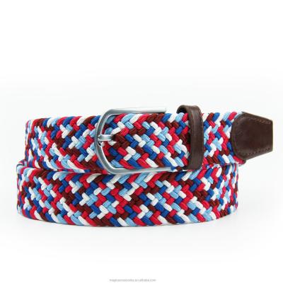 China 100% Polyester Elastic Braided Web Belts Stretch Woven Belts for sale