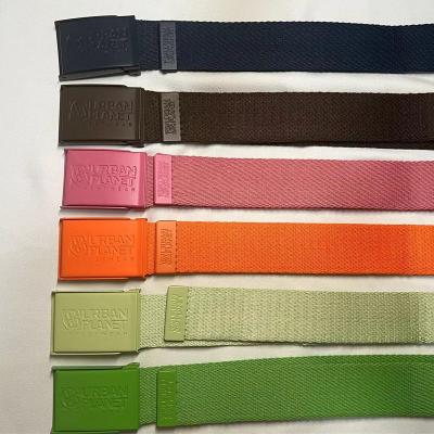 China 100% Nylon Multi Colorimetric Painted Custom Buckle Fabric Web Belt For Ladies And Men Unisex for sale