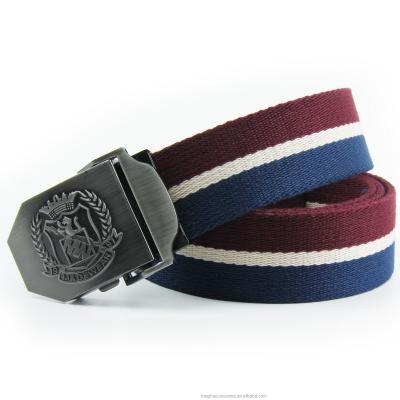 China Adult Everyday Colorful Straps Cloth Belt With Metal Buckle Men's Fashion Casual Style for sale