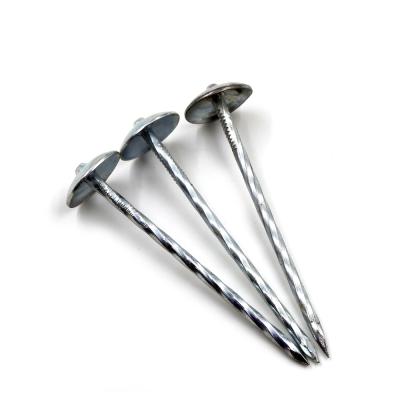 China Electric Galvanized Roofing Umbrella Nail Umbrella Zinc Roofing Head Nail With Gasket for sale