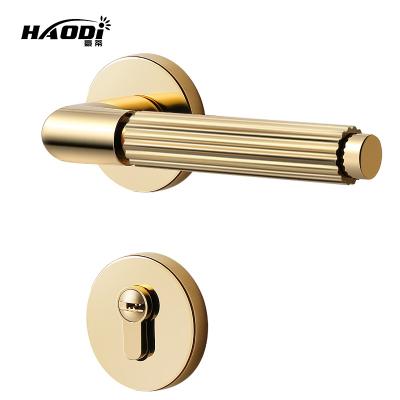 China Modern Luxury Decorative Modern Luxury Gold Door Handles with Lock Zinc Alloy Door Handles for sale