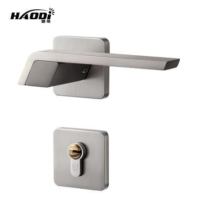 China Modern Luxury Decorative Luxury Nickel Grey Modern Door Pull Handle Lock Set Zinc Alloy Door Handles for sale