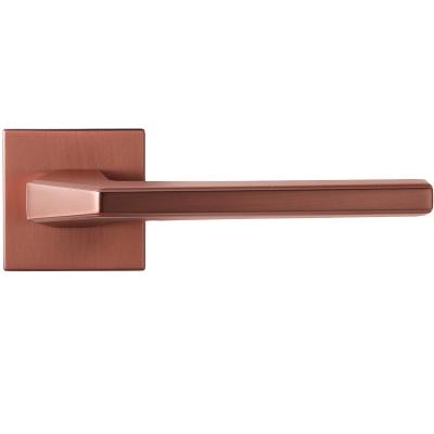 China Modern Rose gold brushed Zinc alloy door lever handle for home Bedroom Door Handles lock set for sale