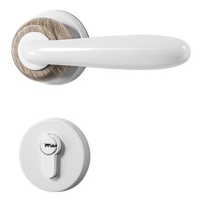 China Modern Luxury European White Interior Door Handle Lock Decorative Bedroom Zinc Alloy Door Handles for sale