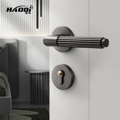 China Modern Luxury Haodi New Modern Design Fancy  Bedroom Door Lock Handle Set Interior Zinc Alloy Door Handles for sale