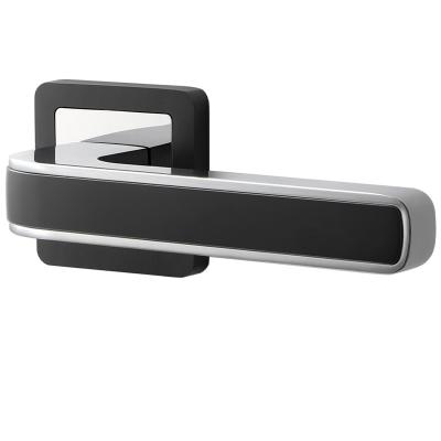 China Modern Wholesale  Black/chrome door lever handle lock set for home house bedroom door handle for sale