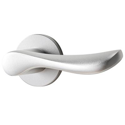 China Modern China door handle for interior doors for Interior Apartment Hotel Bedroom Bathroom silver interior door handle for sale