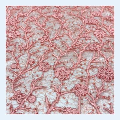 China Viable Glitter Lace Fabric For Wedding Dress And Evening Dress Sequins Embroidery Wholesale Lace for sale