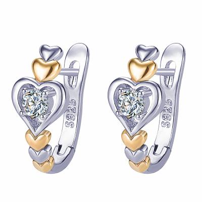 China Simplicity Heart Stud Earrings Women S925 Silver Needle Studded Earrings 18K Gold Plated Stud Earrings Wholesale Supplier for sale