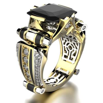 China Creative Vintage Party Mens Rings Square Shaped Design Rings For Men Wedding Ring Male Jewelry Wholesale With Size 6-13 for sale