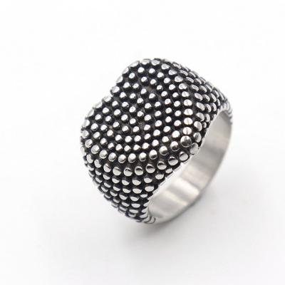 China Black Spotted Men's Ring Retro Heart Ring For Punk Mens Unisex Valentine's Day Gift For Couples Ring Wholesale for sale