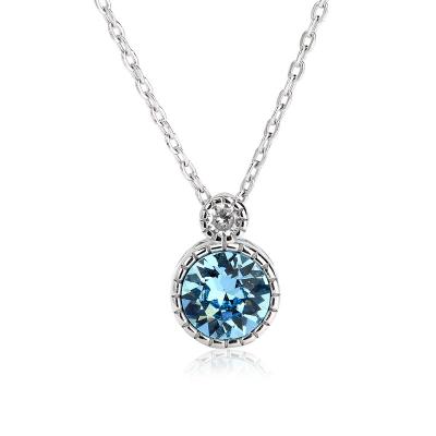 China CLASSIC Green Blue Green Female Clavicle Chain Necklace WSYEAR Round Zircon Necklace Party Pendant Jewelry for sale