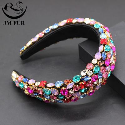 China Popular Low Price Baroque Diamond Broadside Hair Band Color Fashion Ball Hair Accessories Card Establishment for sale