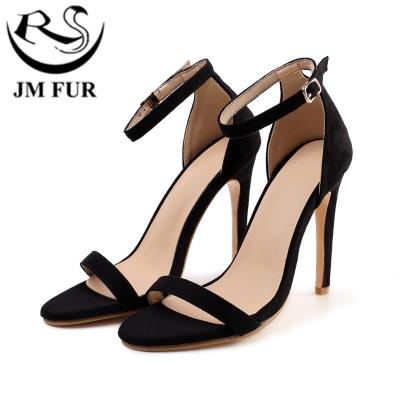 China Fashion Trend Good Price Ankle Strap Buckle High Heels One Word Sexy Open Toe Stiletto Sandals for sale