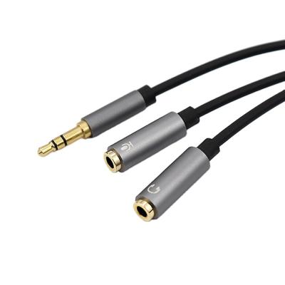 Cina Car Earphone Extension Cable Audio Jack 3.5mm Cable Male to Female Auxiliary Cable 2 Earphone Splitter for iPhone Samsung S9 PC P2 in vendita