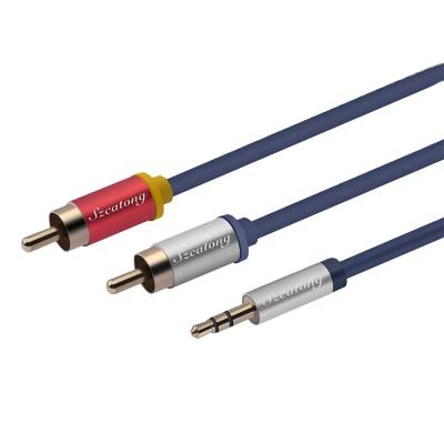 China Male DVD Player Stereo 2 RCA To Aux Rca. 3.5 mm Adapter Home Player Audio Cable Jack RCA Audio Cable for sale