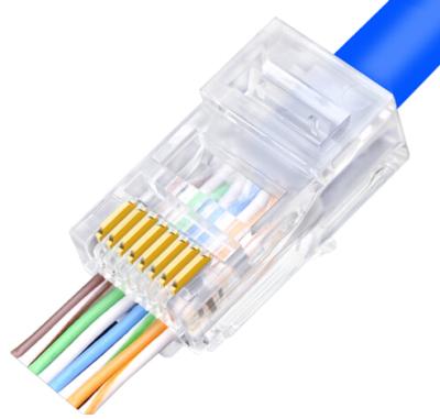 China Network CAT5E connector through hole UTP connector rj45 ethernet rj45 connector for sale