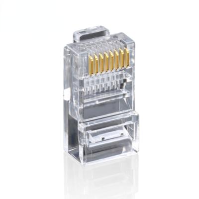 China Cat5e Network Port / Modular Ethernet Rj45 Connector Cat6 Rg45 8p8c Plug With Transparent Grommet Connector for sale