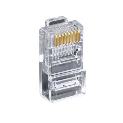 China Gold Plated Network Port Connector Pin UTP Cat 5e Cat6 Ethernet RJ45 8P8C LAN Wired Network Plug for sale