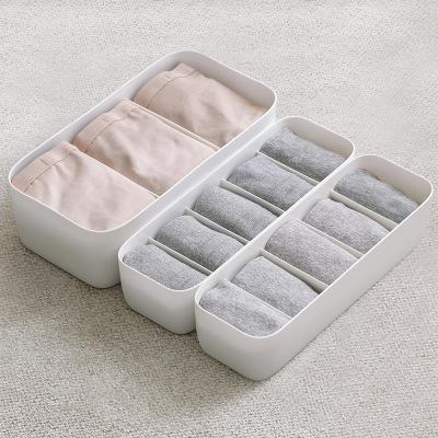 China Household Plastic Stackable Underwear Divider Box Socks Drawer Folding Multigrid Organizer Underwear Storage Box Underwear Box for sale