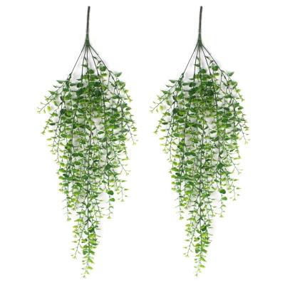 China Hanging Garland Plant Green Leaves Home Garden Wedding Decor Plastic Artificial Flower Vine Plant Home Decor 80cm for sale