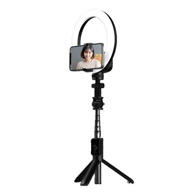 China Hot Selling Portable Fold With 6 Inch Ring Light Stand Q07 Rotatable Tripod Selfie Stick For Selfie Live Beauty for sale