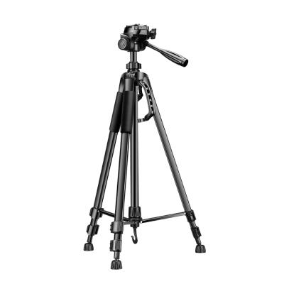 China 2021 PORTABLE Adjustable Height Cheap Professional Camera Tripod Camera Mobile Phone Standing Holder for sale