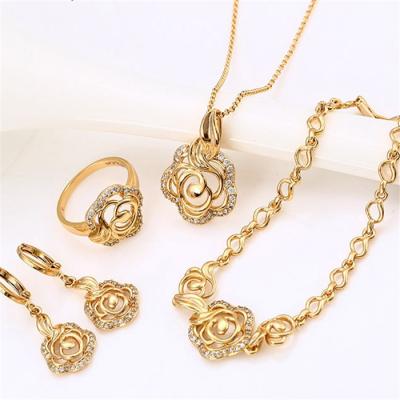 China CLASSIQUE 62731 newcomer made in china wedding costume jewelry set 18k gold plated for sale