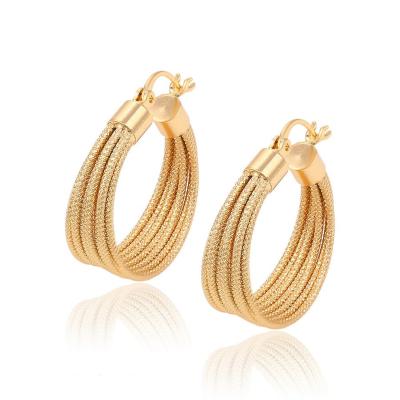 China TRENDY fashion 91554 high quality 18k gold plated circle earrings, hot sale gold earrings for women for sale