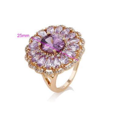 China CLASSIQUE 14737 fashion jewelry 18k gold color multi-stone ring, luxury diamond ring for girl for sale