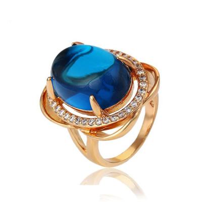 China 13183 Xuping FASHION big stone one ring designs, simple stone 18k gold ring designs, fashion ring jewelry for sale