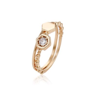 China 14860 CLASSIC Fine Jewelry 18k Gold Diamond Rings , Simple Stone Ring Designs For Girl for sale