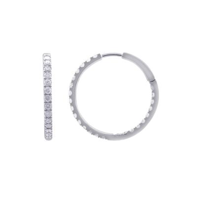 China CLASSIC Dedicate Daily Wear and Gift 18K White Gold and Natural Diamond Earring Hoop Earrings for sale